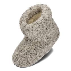 BeComfy Warme Hausschuhe Damen Herren Hüttenschuhe aus Schafwolle (Grau, EU Schuhgrößensystem, Erwachsene, Numerisch, M, 36) von BeComfy