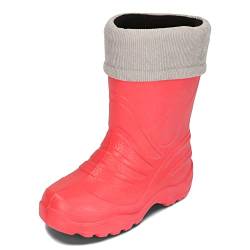 BeKiddy EVA Kinder Stiefel Gefüttert Wasserdicht Regentiefel Schneestiefel Jungen Mädchen Gummistiefel Isoliert 24-37 EU (Rosa, numeric_24) von BeKiddy