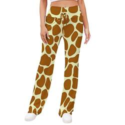 BeLOL Yogahose für Damen, Giraffen-Druck, hohe Taille, Bootcut-Leggings, legere Workout-Hose, Giraffenmuster, XX-Large Lange von BeLOL