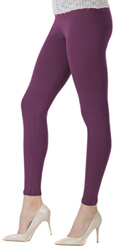 BeLady Damen Leggings Knöchellang aus Baumwolle Blickdichte Leggins Viele Farben (Aubergine, 5XL) von BeLady