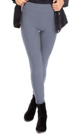 BeLady Damen Thermo Leggings Knöchellang aus Baumwolle mit Weichem Warmen Innenfleece Abnehmen Hose mit Hoher Bund Schwarz Dunkelblau Grafitgrau Rot S M L XL 2XL 3XL (Grau, 3XL) von BeLady