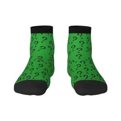 BeNtli Crew-Socken, Kompressionssocken, lässige, neuartige Sportsocken, 30 cm lang, für Unisex, Fragezeichen in Grün von BeNtli
