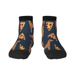 BeNtli Crew-Socken, Kompressionssocken, lässige, neuartige Sportsocken, 30 cm lang, für Unisex, Vizsla Pizza von BeNtli