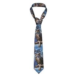 Herren-Krawatten, Eule, sitzender Baumzaun, Herrenkrawatten, Business-Krawatten, weiche Anzug-Krawatte, Hochzeit, Gentleman, formelle Krawatte von BeNtli