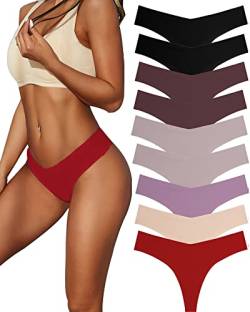 BeReady 9er Pack Strings Set Tangas Damen Seamless Unterhosen Sexy Unterwäsche für Frau Lingerie Sexy for Women Dessous Thong Panties Mehrpack S-XL von BeReady