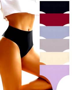 BeReady Bauchweg String Tanga Damen Seamless Slips High Waist Unterhosen Frauen Atmungsaktiv Unterwäsche Mehrpack von BeReady