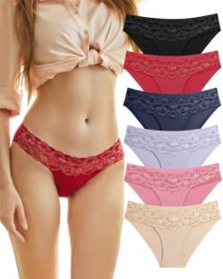 BeReady Seamless Slips Damen Spitze Unterhosen Frauen Nahtlose Weiche Stretch Atmungsaktiver Hipster No Show Unsichtbar Unterwäsche Mehrpack von BeReady