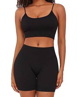 BeReady Workout Set Damen Yoga BH Rückenfrei Sport Set Damen V Waist Gym Leggings Frauen Traingsanzug Jogginganzug Sport Outfit Fitness Set von BeReady