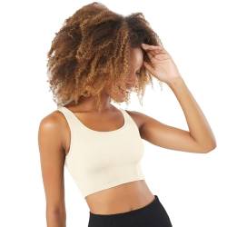 BeSinz Bequemes und Stilvolles Bauchfreies Crop Top für Damen - Sportlich-eleganter Shaped Fit BH ohne Bügel, mit Rundhalsausschnitt und Stretch-Material für Optimalen Halt von BeSinz