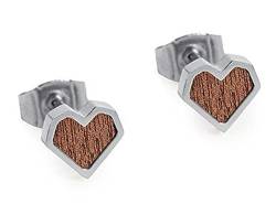 BeWooden Ohrringe | Ohrstecker mit Holzdetail | Motiv Herz | Heart Earrings | Mode Schmuck (Red Earrings Heart) von BeWooden