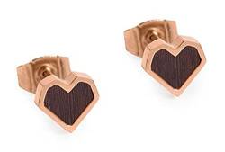 BeWooden Ohrringe | Ohrstecker mit Holzdetail | Motiv Herz | Heart Earrings | Mode Schmuck (Rose Earrings Heart) von BeWooden