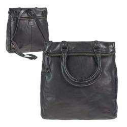 Rucksack Leder 3in1 Handtasche Schultertasche schwarz "Evi" | Bear Design von Bear Design