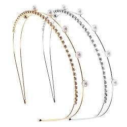 Beatifufu 2 Stk Strass-stirnband Haarschmuck Für Die Braut Perlenstirnbänder Für Damen Perlenstirnband Haarschmuck Für Frauen Koreanische Haarzusätze Pony Strasssteine Südkorea Fräulein von Beatifufu