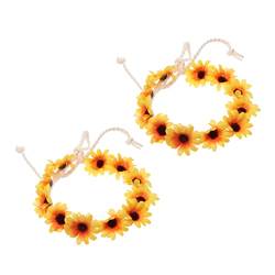 Beatifufu 2st Damen Stirnbänder Haarkranz Blumengirlande Hochzeitsblume Blumen Haarkranz Girlande Girlanden Zur Dekoration Hochzeitshaarschmuck Für Frauen Blumenmädchen Kind Stirnband von Beatifufu