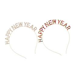 Beatifufu 2st Frohes Neues Stirnband 2023 Stirnband Partyspaß 2023 Haarschmuck Für Das Neue Jahr Neujahrsparty Stirnband Geschenke Legierung Alles Zum Geburtstag Fräulein Strasssteine von Beatifufu