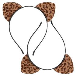 Beatifufu 2st Leopard-katze-ohr-stirnband Cosplay Magd Kopfschmuck Leoparden-stirnband Aus Fell Kostümverzierung Haarband Mit Leopardenohren Kunstpelz-ohren-stirnband Behaart Schmücken Stoff von Beatifufu