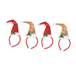 Beatifufu 4 Stk Elf Haarband Weihnachtsgeschenk Stirnband Weihnachtsfeier Bevorzugt Stirnband Verzierte Stirnbänder Für Damen Weihnachtskopfbedeckung Weihnachtshaarband Partyhut Kind Mädchen von Beatifufu
