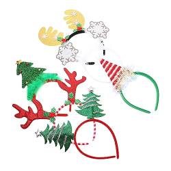 Beatifufu 6st Weihnachtsgeweih Stirnband Weihnachtsfotostand Urlaubsstirnband Dekorative Cartoon-haarabnutzung Weihnachtsstirnband Für Mädchen Krippendekor Stoff Damen Weihnachten Requisiten von Beatifufu