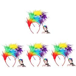 Beatifufu 8 Stk Feder Stirnband Fascinator-stirnband Haarband Im Stil Der 20er Jahre Stirnbänder Fascinator-kopfschmuck Federkopfschmuck Fascinator-hüte Regenbogenhut Charme Frau von Beatifufu