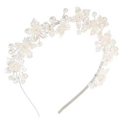 Beatifufu Haarschmuck Für Die Hochzeit Strandkrone Blumenstirnbänder Für Frauen Hochzeitskopfschmuck Haarschmuck Für Den Urlaub Kopfstück Zur Hochzeit Braut Perle Stirnband Legierung von Beatifufu