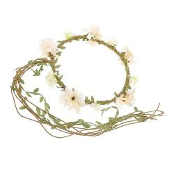 Beatifufu Hochzeitsgirlande Stirnband Für Mädchen Haarband Künstliche Blumenkronen Stirnbänder Hochzeit Blumenkrone Kopfbedeckung Für Frauen Haarteil Haarseil Laufsteg Stoff Braut von Beatifufu