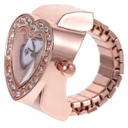 Beatifufu Ringuhr Zifferblatt Fingerring Uhr Biker-Ring Strass Uhr Fingeruhr Osterkorb Herz Uhr Herzring Geschenk Ansehen Heimtrainer Herrenuhren Männer Und Frauen Bai Zhi Legierung Jahrgang von Beatifufu