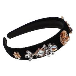 Beatifufu Strass-Stirnband Haarschmuck aus Strass Cosplay-Haarband Haargummis deko Haarband mit Strassperlen elegantes Haarband gotisch schmücken Zubehör Kopfbedeckung Braut Strasssteine von Beatifufu