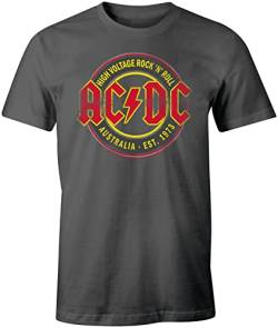 AC/DC - High Voltage Aus. 73 Organic Shirt nachaltig Shirts für AC/DC Fans (S, Dark Grey) von Beats & More