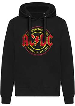 Beats & More AC/DC - High Voltage Est.73 Premium - Kapuzenpullover ohne Taschen - 80% Bio- Baumwolle, 20% recyceltes Polyester - Herren (Unisex) Hoody für AC/DC Fans (2XL) von Beats & More