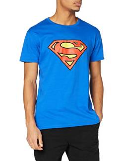 Beats & More Herren Superman-Logo T-Shirt, Blau, XX-Large von Beats & More