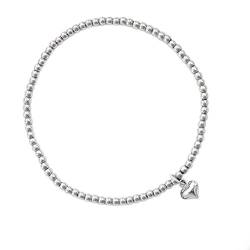 Beau Soleil Jewelry 925 Silber Schmuck Damen-Armband Kugelarmband mit Charm Herz Anhänger von Beau Soleil Jewelry