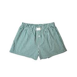Beauace Damen Lounge Shorts Y2k Low Rise Plaid Print Knopfleiste vorne Pyjamahose Boxershorts elastische Taille Boxer Streetwear (Grün, L) von Beauace