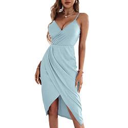 Beaufident Abendkleider für Damen Knielang Brautjungfernkleider für Hochzeit elegant ballkleid Festliche Kleider Party Cocktailkleid,Himmelblau,M von Beaufident