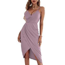 Beaufident Abendkleider für Damen Knielang Brautjungfernkleider für Hochzeit elegant ballkleid Festliche Kleider Party Cocktailkleid,Rosa,L von Beaufident