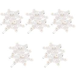 Beaupretty 10 Stk Haarschmuck Strass-schneeflockenspangen Haarspangen Für Damen Weihnachtshaarspange Haarspangen Für Frauen Perlenhaarspangen Hochzeit Acetatfolie Haarnadel Weiß Fräulein von Beaupretty