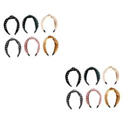 Beaupretty 12 Stk Perlgeknotetes Stirnband Modisches Plüsch-stirnband Frauen Stirnband Geknotetes Haarband Elegante Geknotete Plüschkopfbedeckung Mädchen Stirnband E6 Perle Mode Schal von Beaupretty