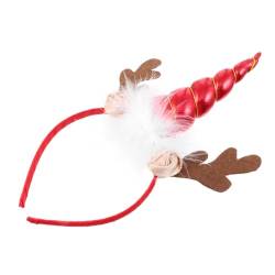 Beaupretty 1stk Einhorn-elch-stirnband Weihnachtskostüm Haarband Weihnachtsfederstirnbänder Weihnachtsfeier Stirnband Winterurlaub Stirnband Weihnachtskopfkissen Frohe Weihnachten Kind Geweih von Beaupretty