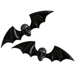 Beaupretty 2 Stück Gothic Totenkopf Fledermaus Haarspangen Halloween Fledermausflügel Haarnadel Teufelsflügel Haarspangen Horror Haarschleife Clip Für Mädchen Frauen Party Kostüm Cosplay von Beaupretty