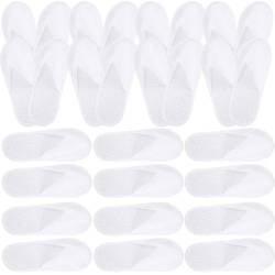 Beaupretty 24 Paare Hausschuhe Verfügbar Hauspantoffeln Für Gäste Groß Xl Slipper Frauen Fuzzy-folien Für Frauen Pantuflas Para Hombres Damen Stoff Atmungsaktiv Bilden Weiß von Beaupretty