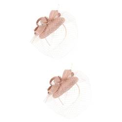 Beaupretty 2St Cocktailparty-Hut Braut-Tiara Fascinators für Frauen Teeparty haarschmuck haar spangen Hüte Tea-Party-Kopfbedeckung Mesh-Fascinator-Stirnband Kleid Schleier Zubehör Bankett von Beaupretty