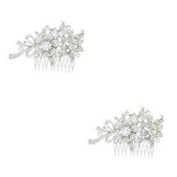 Beaupretty 2st Diamant-haarkamm Haarkamm-clip Haarschmuck Haarkämme Für Frauen Bowknot-haarkamm Frauen Haarkamm Frauen Haarspange Haarkamm Mit Blumenmuster Kristallblume Hochzeitskleid Braut von Beaupretty