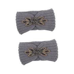 Beaupretty 2st Gestricktes Stirnband Modische Stirnbänder Bandana-stirnbänder Für Frauen Flechten Haar Zubehör Frauen Kopftuch Boho-bandana Boho-kopftuch Turban Herbst Und Winter Damen von Beaupretty