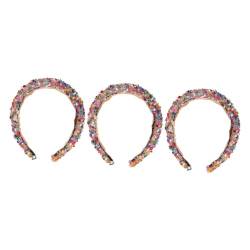 Beaupretty 3St Edelstein-Stirnband damen stirnband fascinator haarreif Stirnbänder für Damen Kristallstirnbänder für frauen Kristallaccessoires für Damen Europäische Mode Kopfbedeckung von Beaupretty