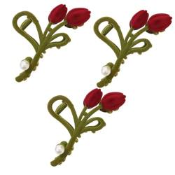 Beaupretty 3st Haarnadel Extra Große Krallenclips Für Dickes Haar -gifs Rutschfeste Haarklammern Tulpe Haarschmuck Haarspange Krallenklammern Herbst Und Winter Fräulein Legierung von Beaupretty