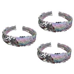 Beaupretty 3st Pailletten- -band Feiertagsparty-kopfschmuck Dehnen Sie Funkelndes Haarband Bling-glitzer-haarband Glitzernde Stirnbänder Haarbänder Für Damen Blitz Kind Meerjungfrau von Beaupretty