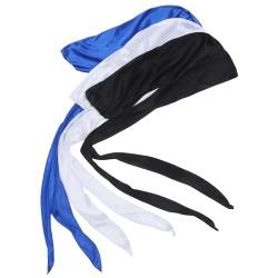 Beaupretty 3st Piratenmütze Kopfwickel Mit Langem Schwanz Turban-stirnband Piraten-bandana-kopftuch Halloween-party-cosplay-hut Bandana-taschentücher Polyester Gewickelt Damen Sportmütze von Beaupretty