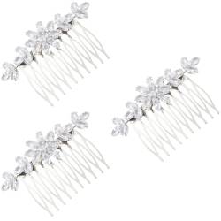 Beaupretty 3st Pony Kamm Haarkämme Für Die Hochzeit Haarspange Haaraccessoires Brautaccessoires Perlenhaarspangen Hochzeitskleid Aluminium Legierung Fräulein Schmücken von Beaupretty