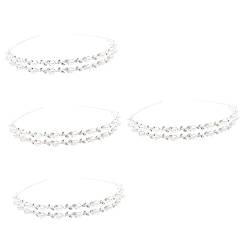 Beaupretty 4 Stück Braut Hochzeit Stirnband Brautkopfschmuck Für Die Hochzeit Erstkommunion Schleier Strass Stirnband Damen Haarreifen Haarbänder Stirnband Haarschmuck Legierung Perle Strass von Beaupretty