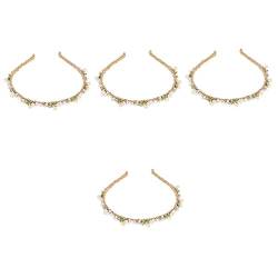 Beaupretty 4 Stück Hochzeitskleid-Stirnband Römischer Kopfkranz Kopfschmuck Für Braut Haarteile Für Frauen Goldene Haar-Accessoires Hochzeits-Stirnband Braut-Kopfschmuck Für Hochzeit von Beaupretty