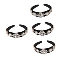 Beaupretty 4 Stück Retro-volldiamant-stirnband Kopfschmuck Im Vintage-stil Damen Stirnbänder Haargummis Für Frauen Grünes Zubehör Stoff Weiß Braut Europäisch Und Amerikanisch Strass von Beaupretty